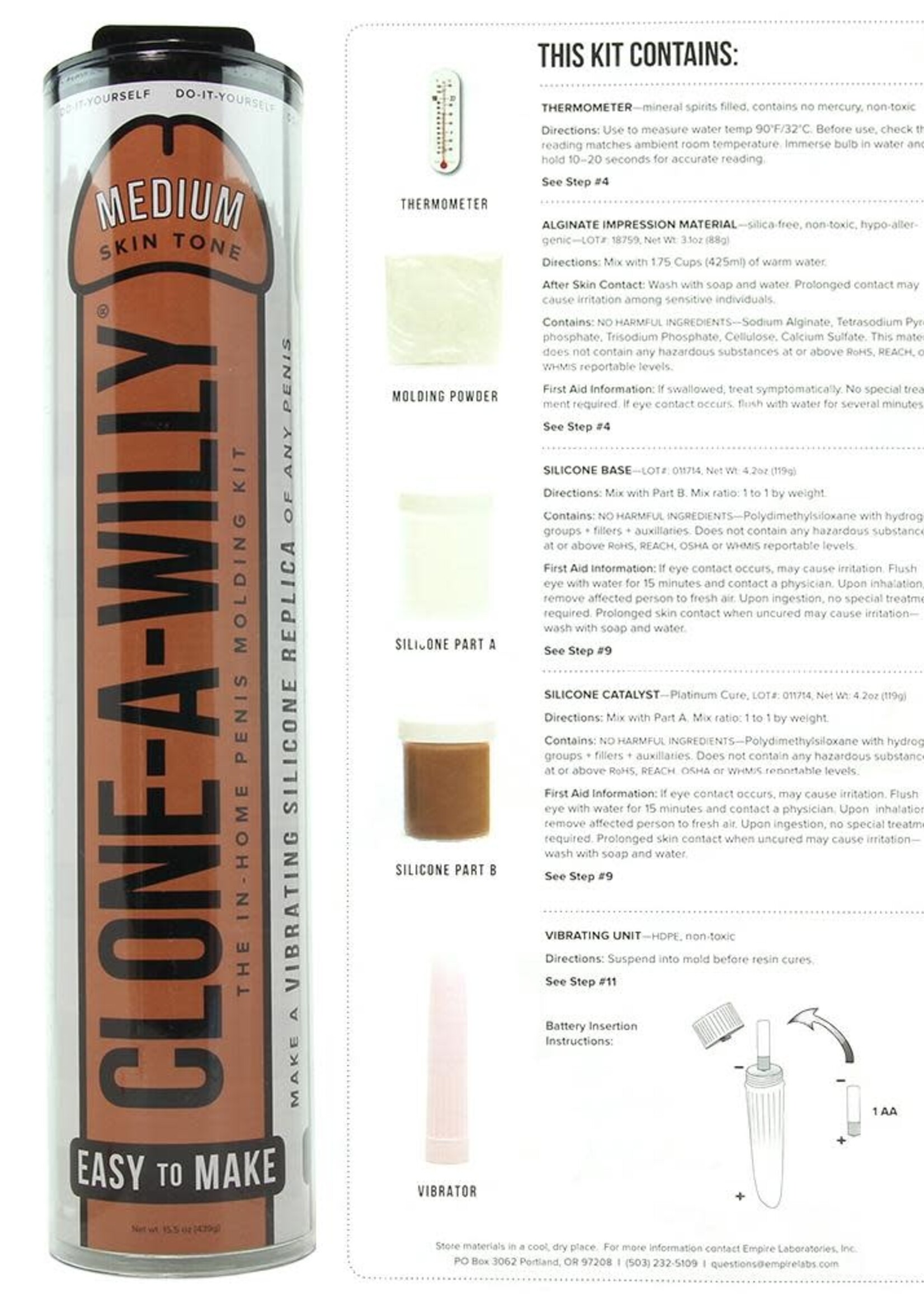 Empire Labs Clone-A-Willy Vibrator Kit in Medium