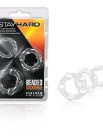 Blush Novelties Blush - Stay Hard - Beaded Cock Rings 3pk - Clear