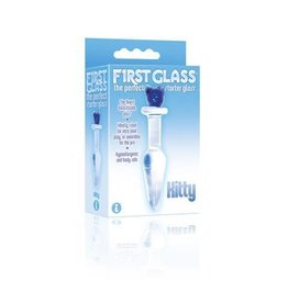 Icon Brands First Glass Kitty Love - Glass Butt Plug - Blue