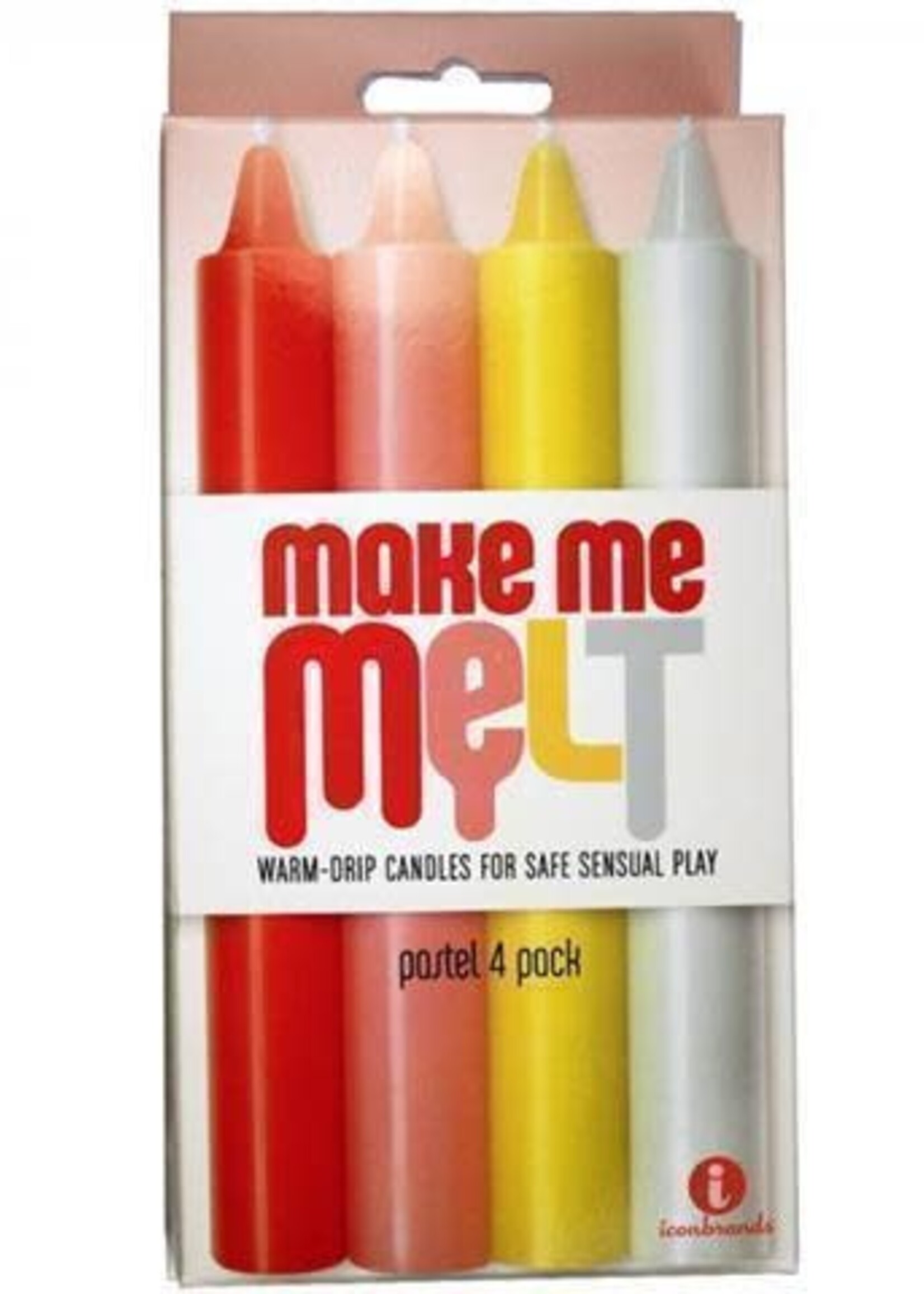 Icon Brands Make Me Melt - Sensual Warm Drip Candles - 4 pk - Pastel