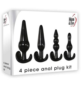 Adam & Eve Adam & Eve - 4 Pc Anal Plug Kit in Black