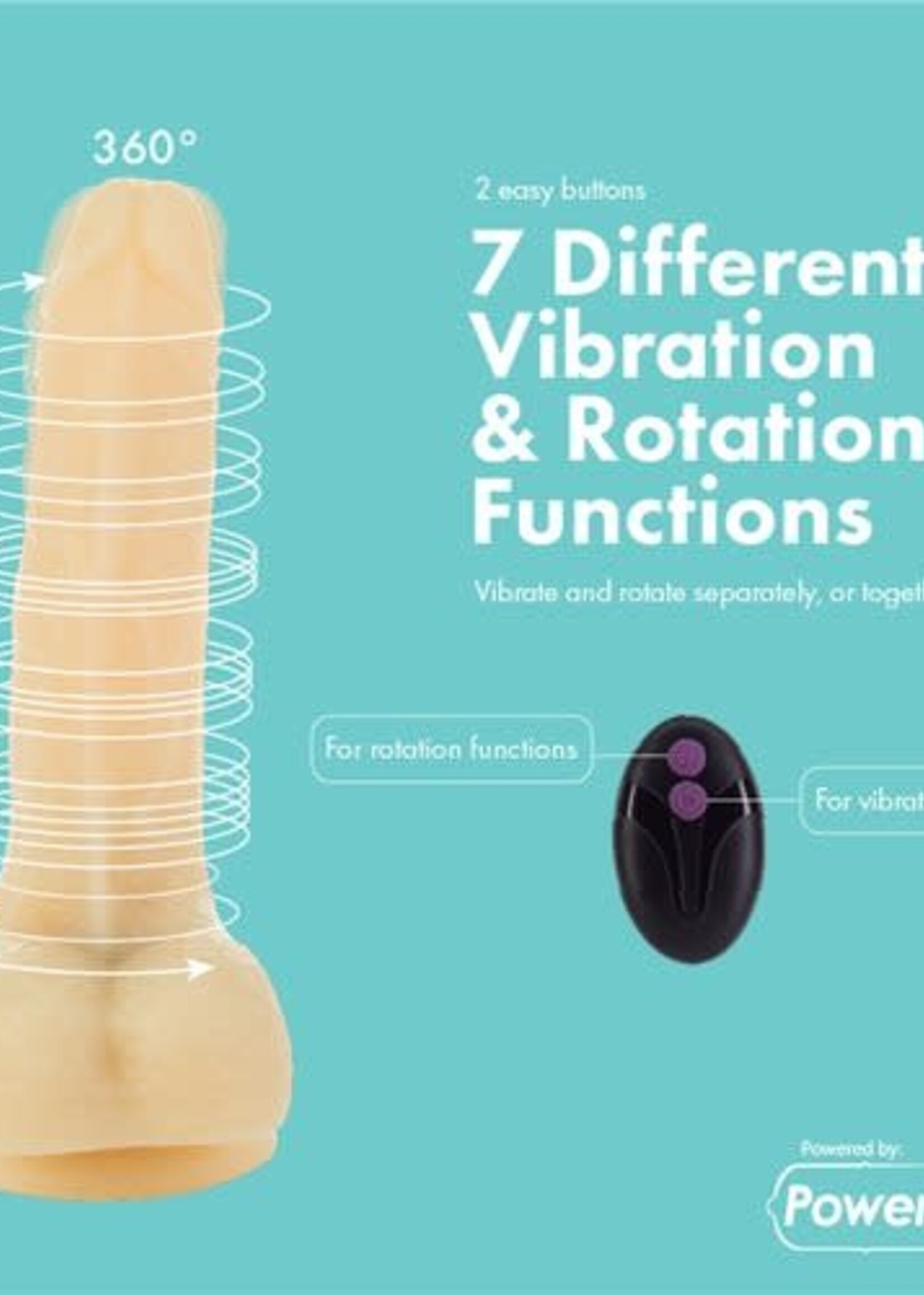 BMS Factory Pure Love - Vibrating and Rotating Dong with Remote  Control