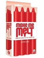 Icon Brands Make Me Melt - Sensual Warm Drip Candles - 4 pk - Red Hot