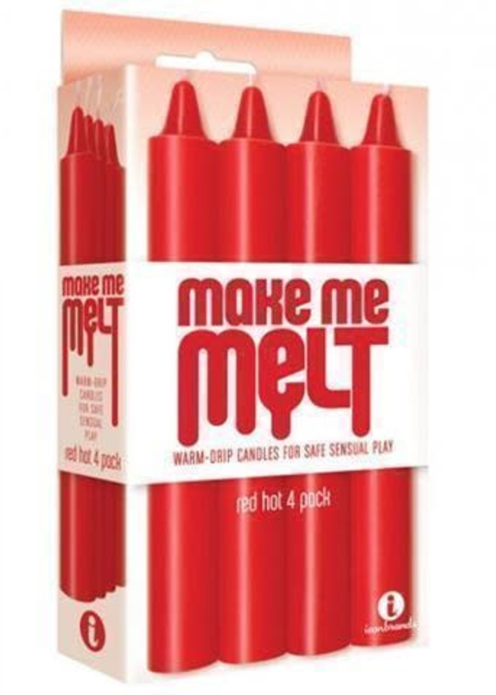 Icon Brands Make Me Melt - Sensual Warm Drip Candles - 4 pk - Red Hot