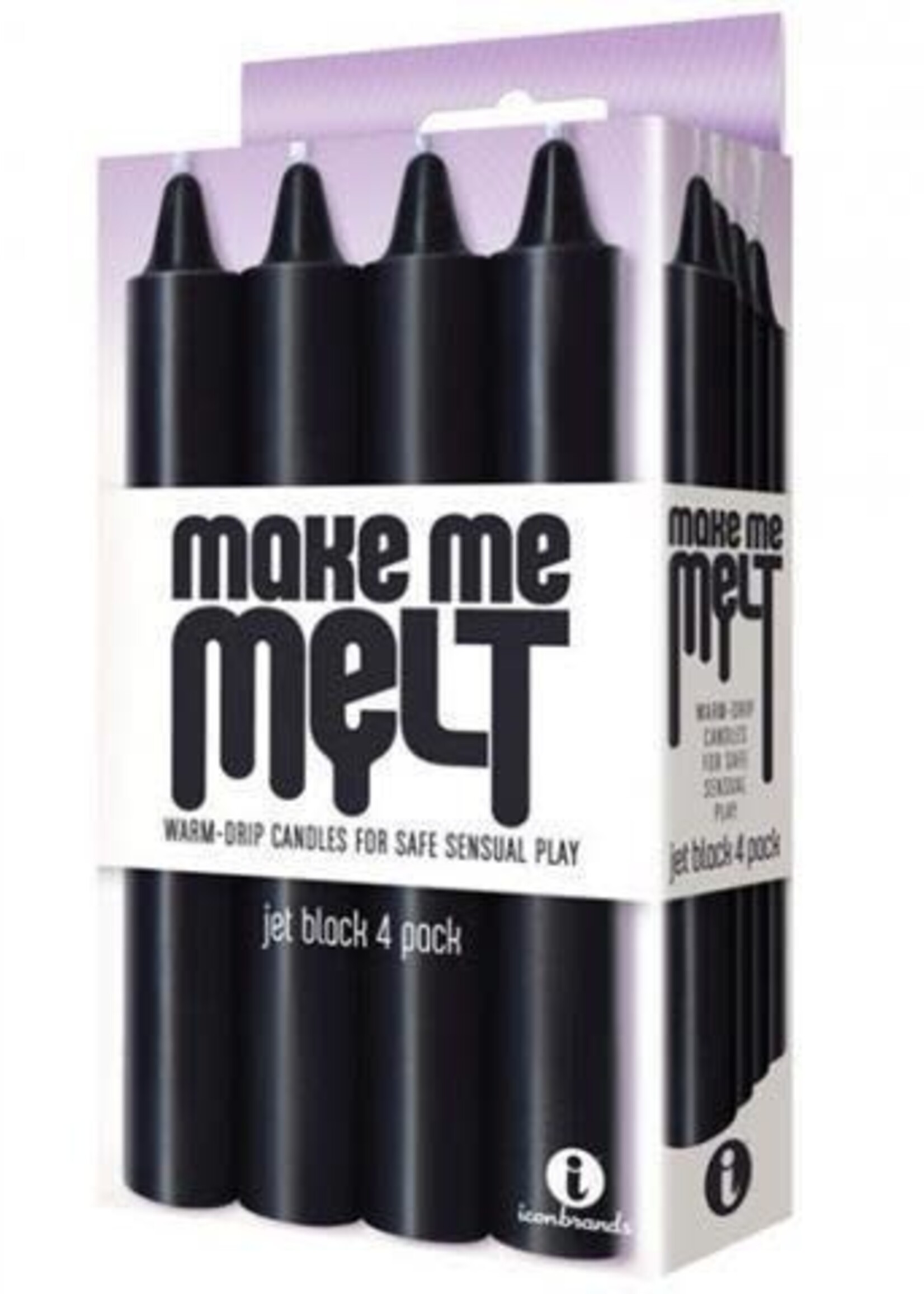 Icon Brands Make Me Melt - Sensual Warm Drip Candles - 4 pk - Jet Black