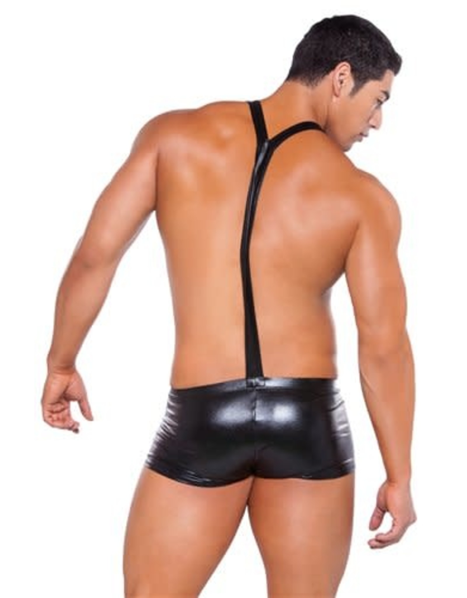 Allure Lingerie Zeus by Allure Leather - Wet Look Suspender Shorts - OS - Black