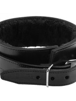 Rouge - Fur Lined Leather Collar - Black