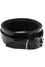 Rouge - Fur Lined Leather Collar - Black