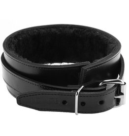 Rouge - Fur Lined Leather Collar - Black