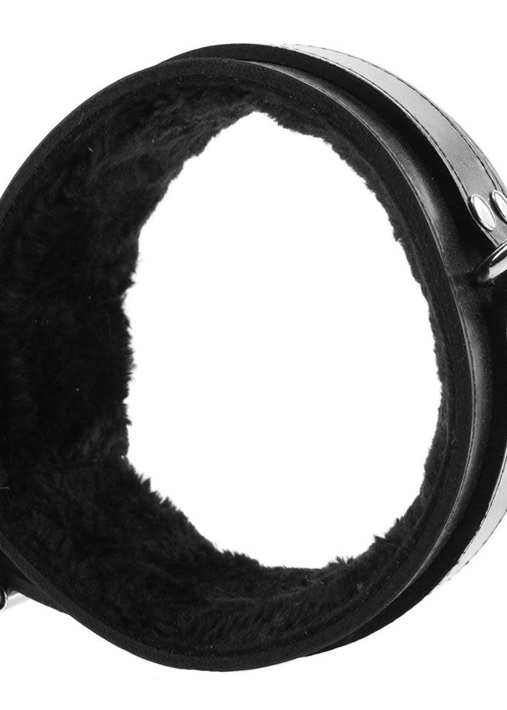 Rouge - Fur Lined Leather Collar - Black