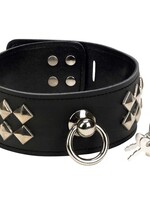 Punishment - Studded Collar With Lock & Key