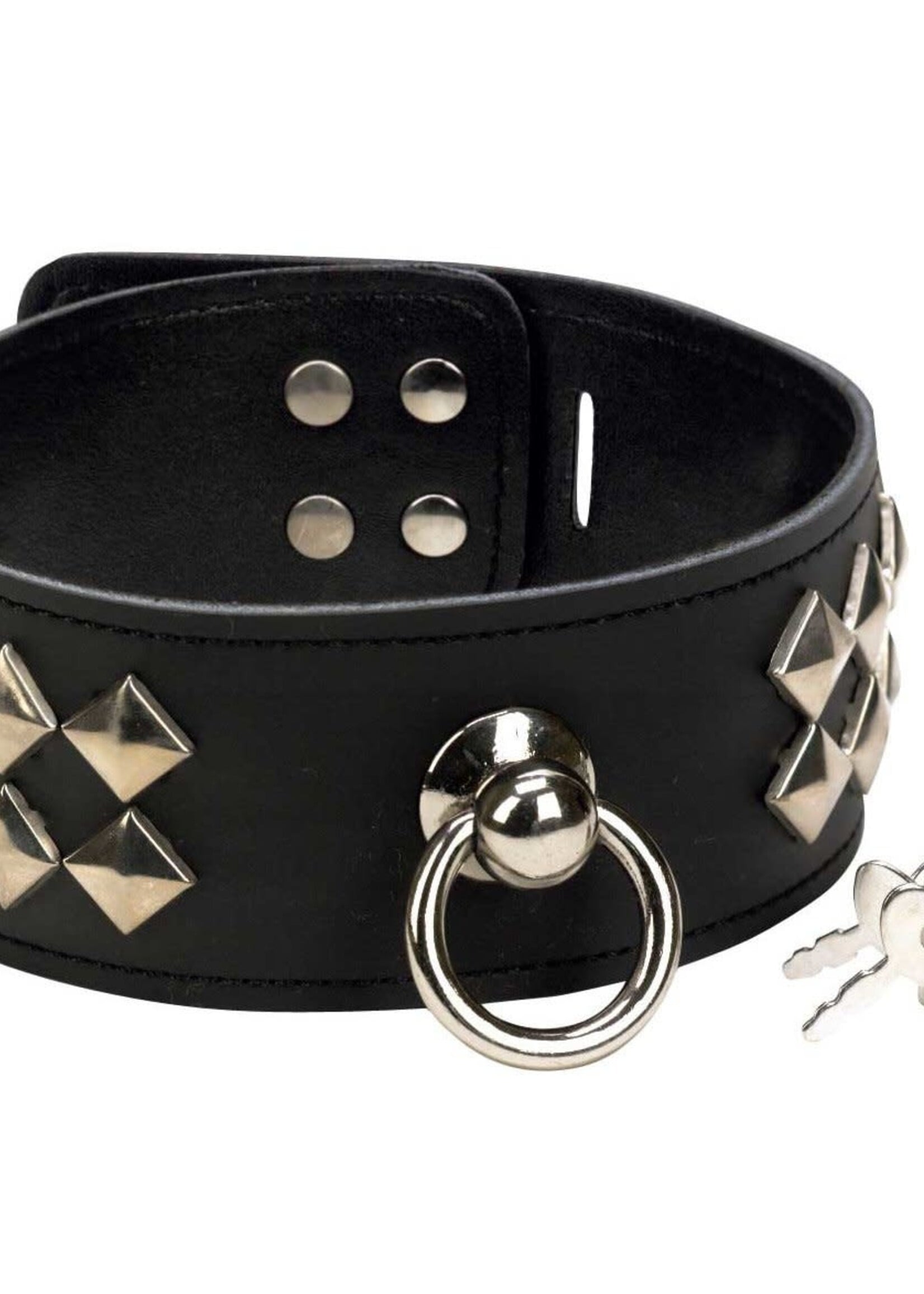 Punishment - Studded Collar With Lock & Key