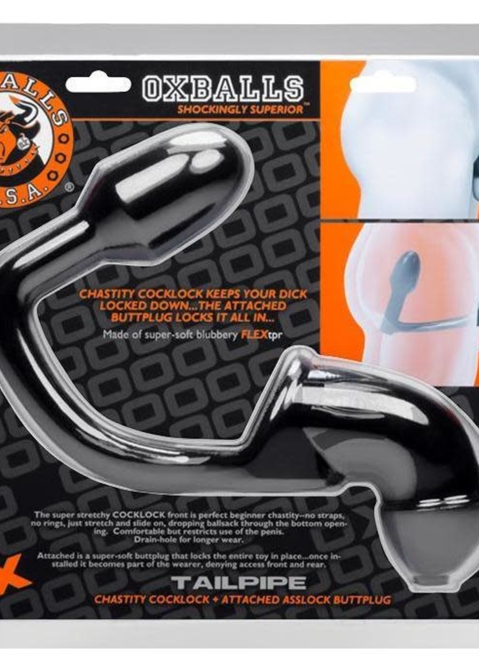 Oxballs - Tail Pipe Chasity Cock Lock & Butt Plug