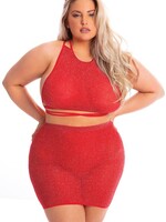 Midnight Sun 2pc Skirt Set - Red - OSXL