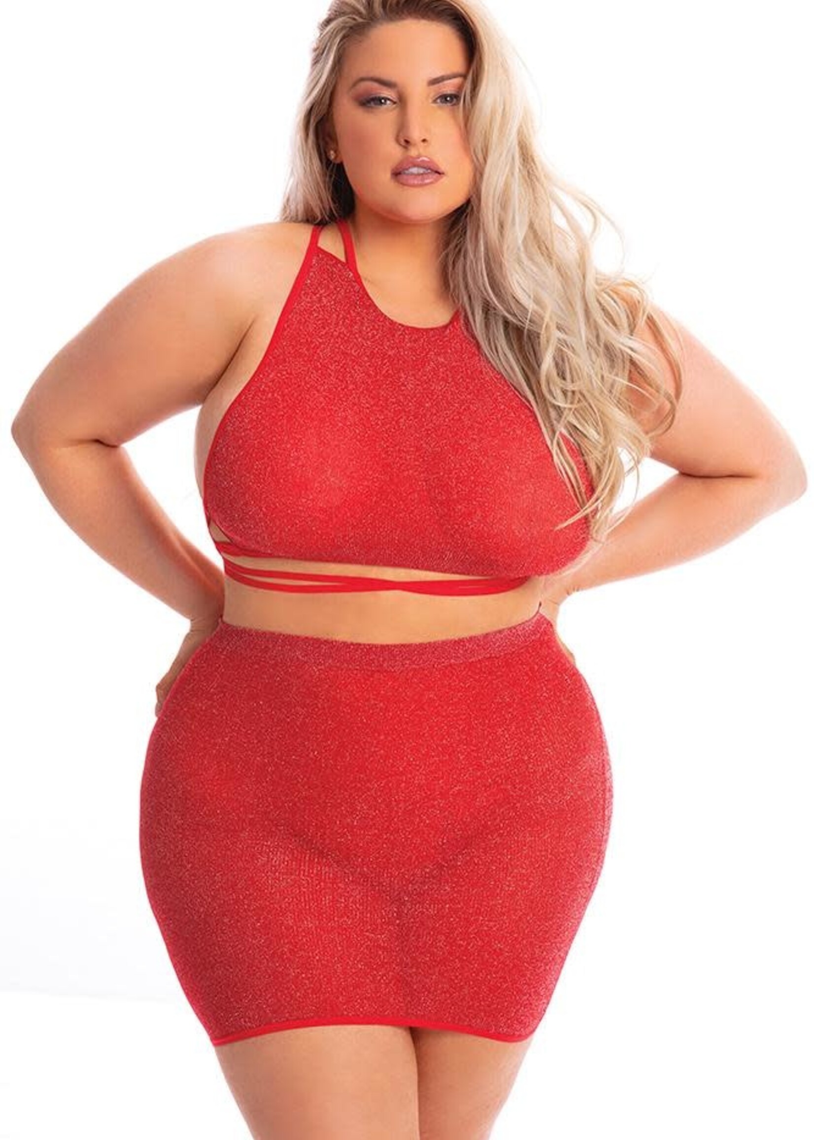Midnight Sun 2pc Skirt Set - Red - OSXL