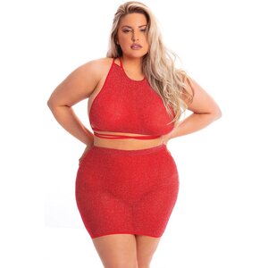 Midnight Sun 2pc Skirt Set - Red - OSXL