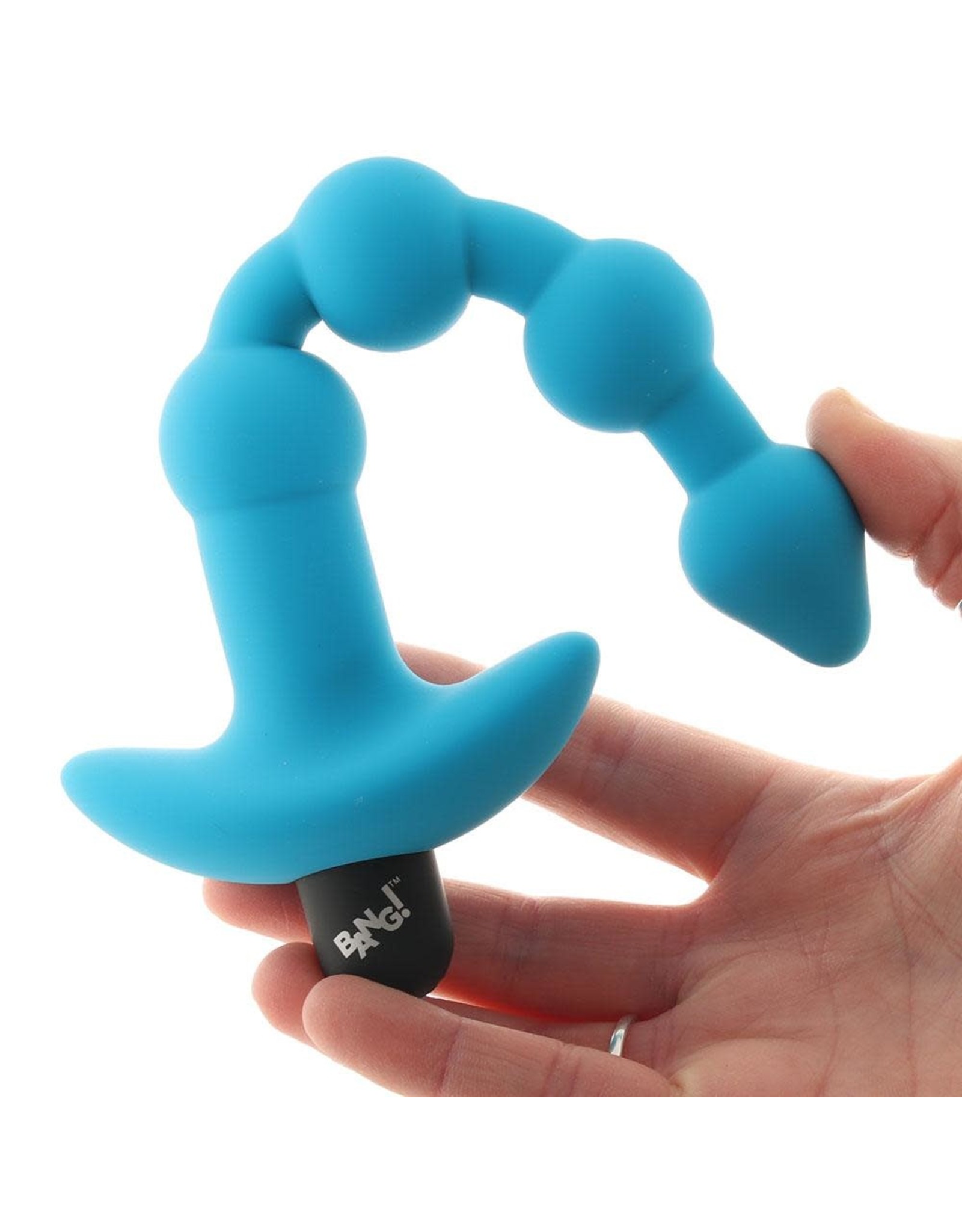XR Brands Bang! Remote Control Vibrating Silicone Anal Beads - Blue