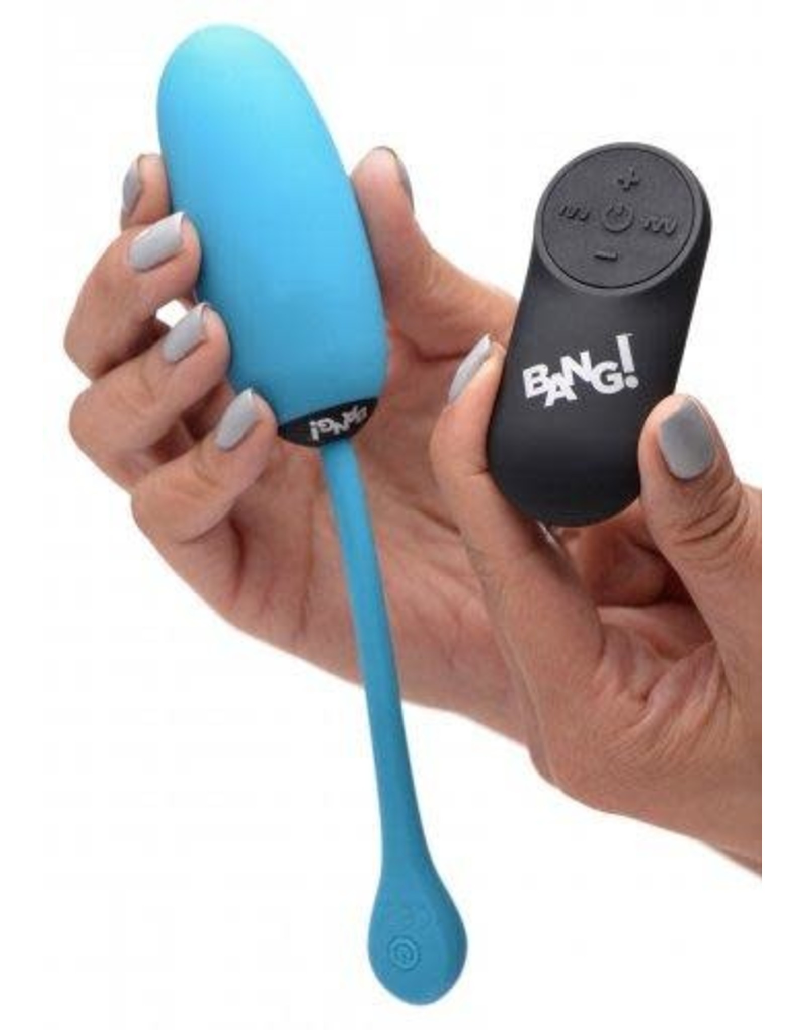 XR Brands Bang! Remote Control 28X Silicone Plush Egg - Blue