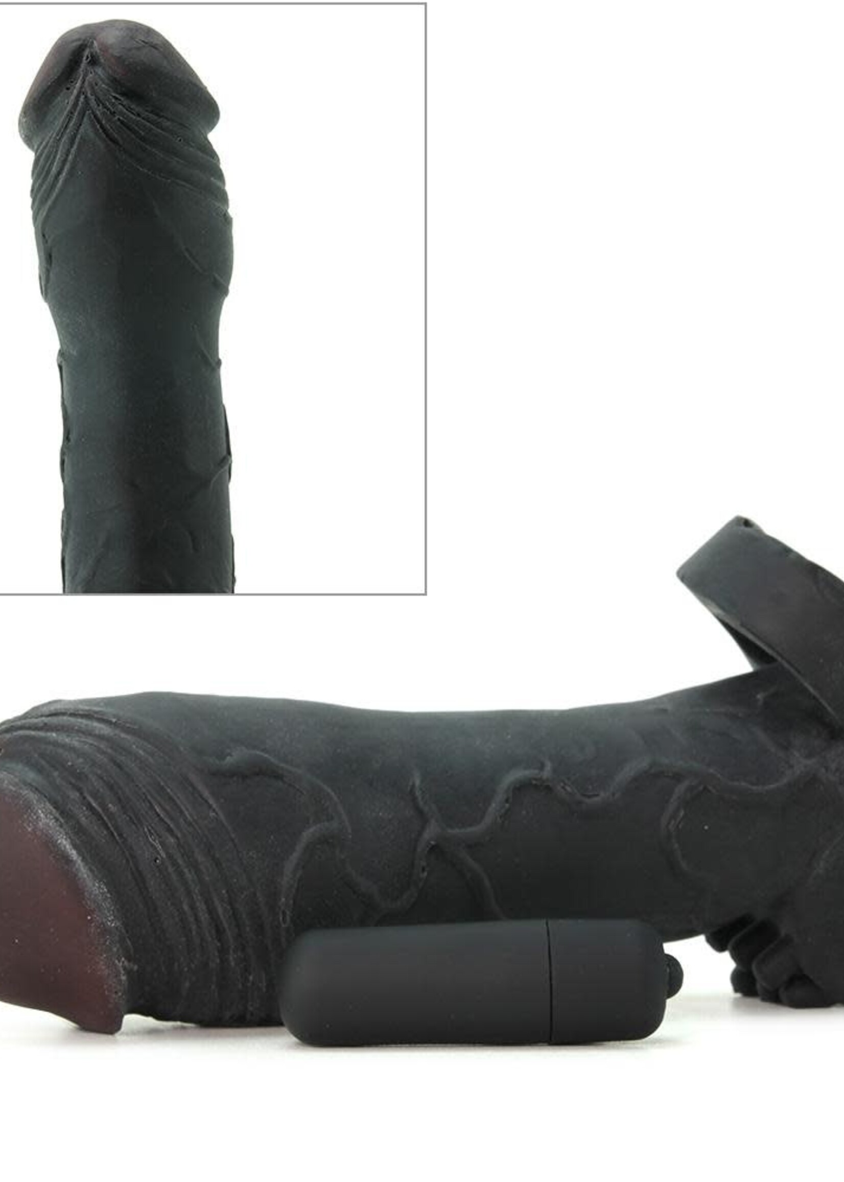 Vibrating Real Feel Fanta Flesh 2 inch Extension in Black