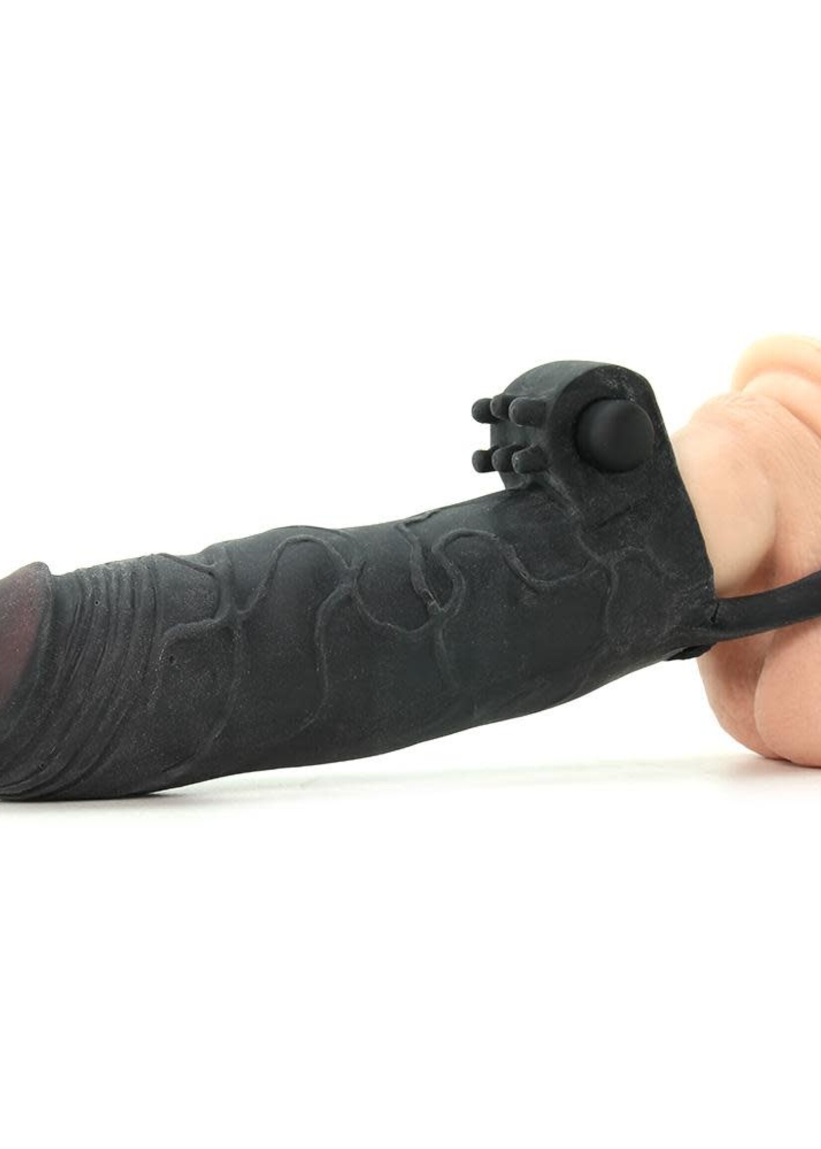 Vibrating Real Feel Fanta Flesh 2 inch Extension in Black