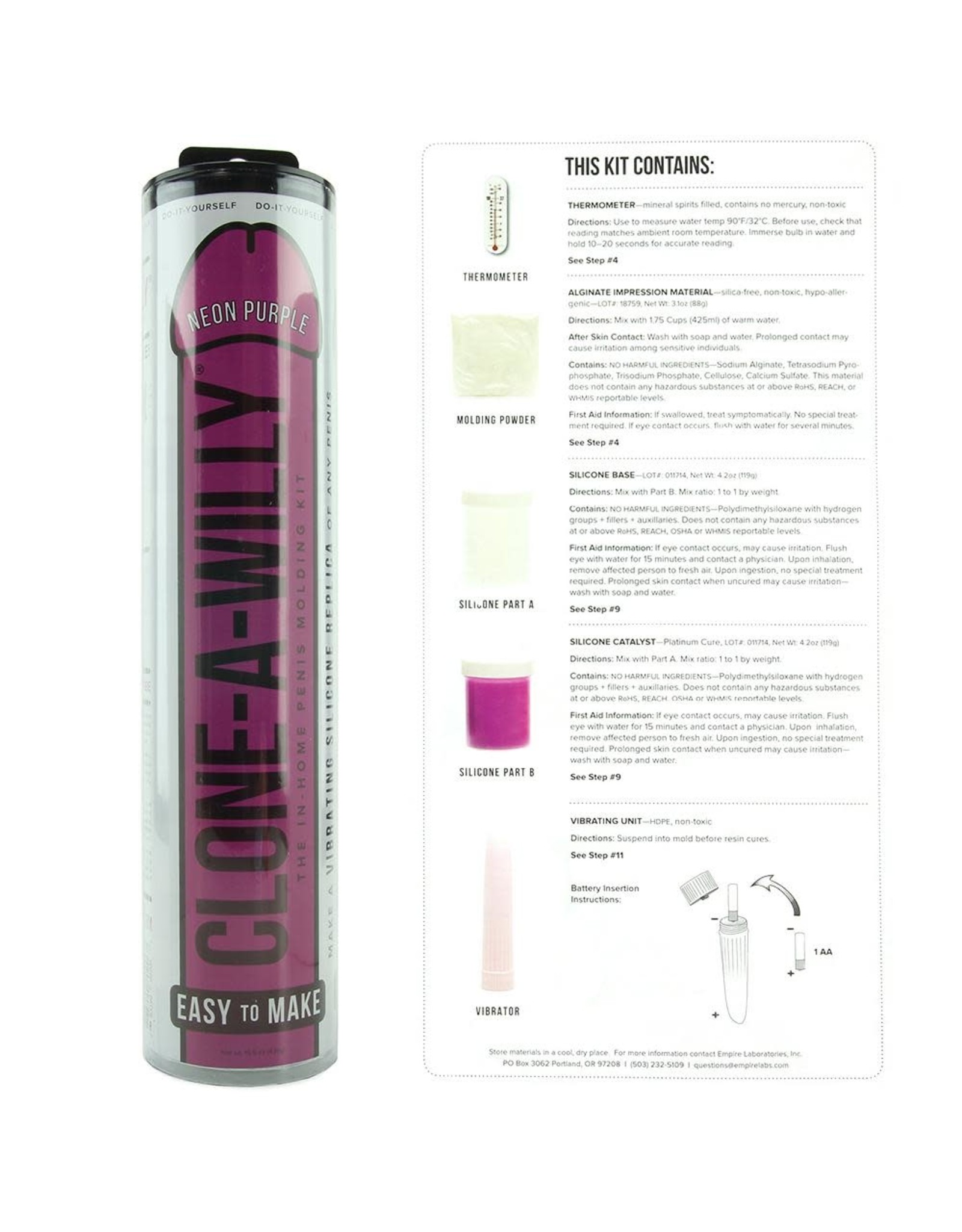 Empire Labs Clone-A-Willy - Vibrating - Neon Purple