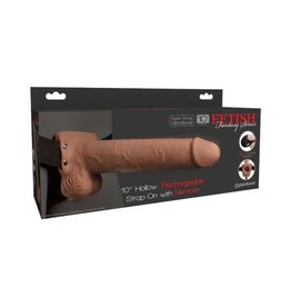 Fetish Fantasy Series Fetish Fantasy Series - 10" Hollow Rechargeable Strap-on with Balls - Tan