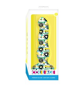 Icon Brands Collage - Diamonds and Hearts - Curvy Silicone Dildo