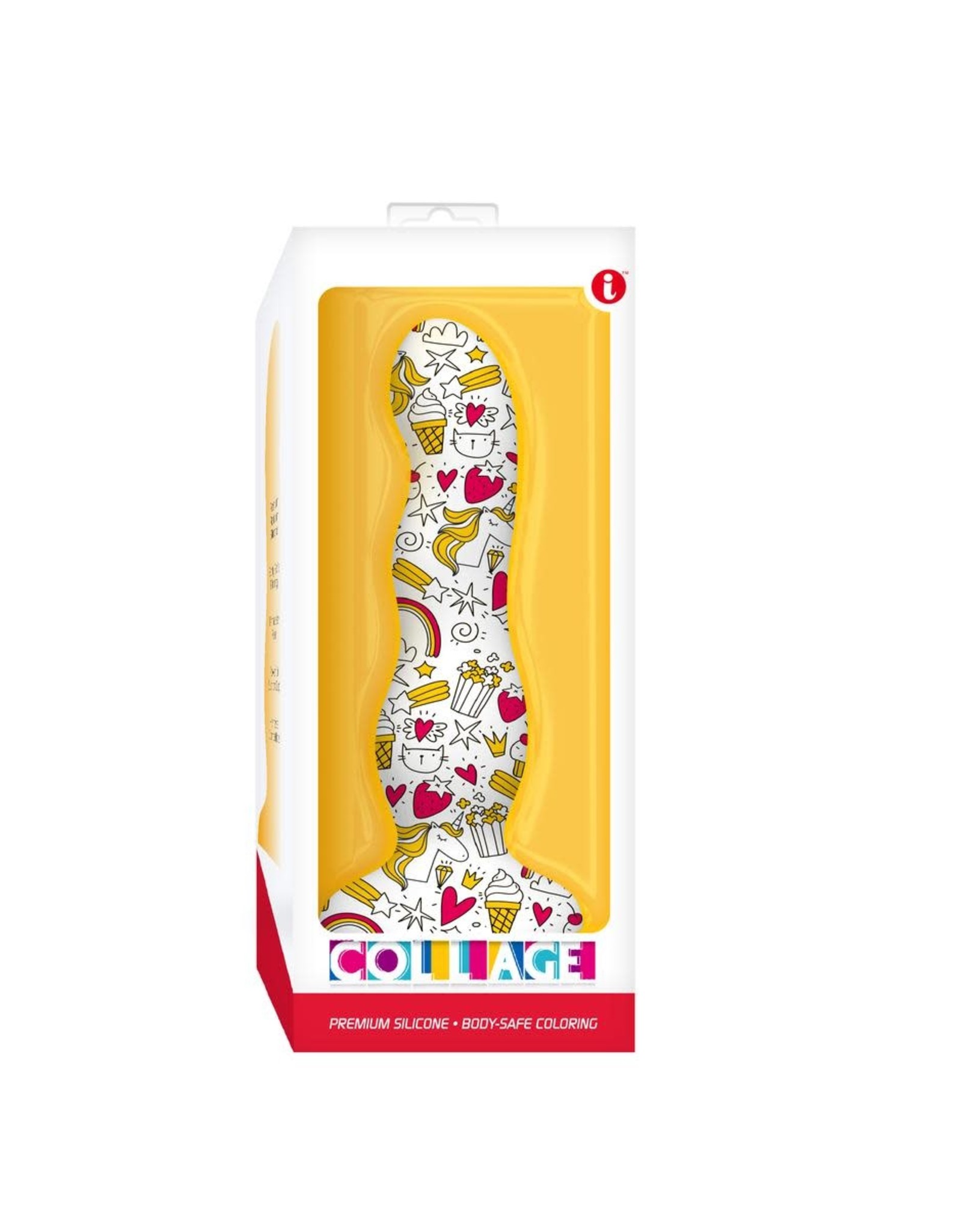 Icon Brands Collage - Cupcakes and Unicorn - Curvy Silicone Dildo