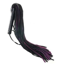 Rouge - Suede Flogger With Leather Handle - Black/Purple
