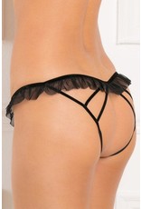 All Access Crotchless  Panty - Black - S/M