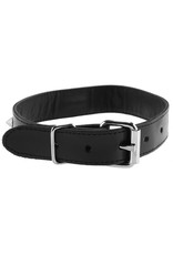 Rouge - Studded Leather O-Ring Collar in Black