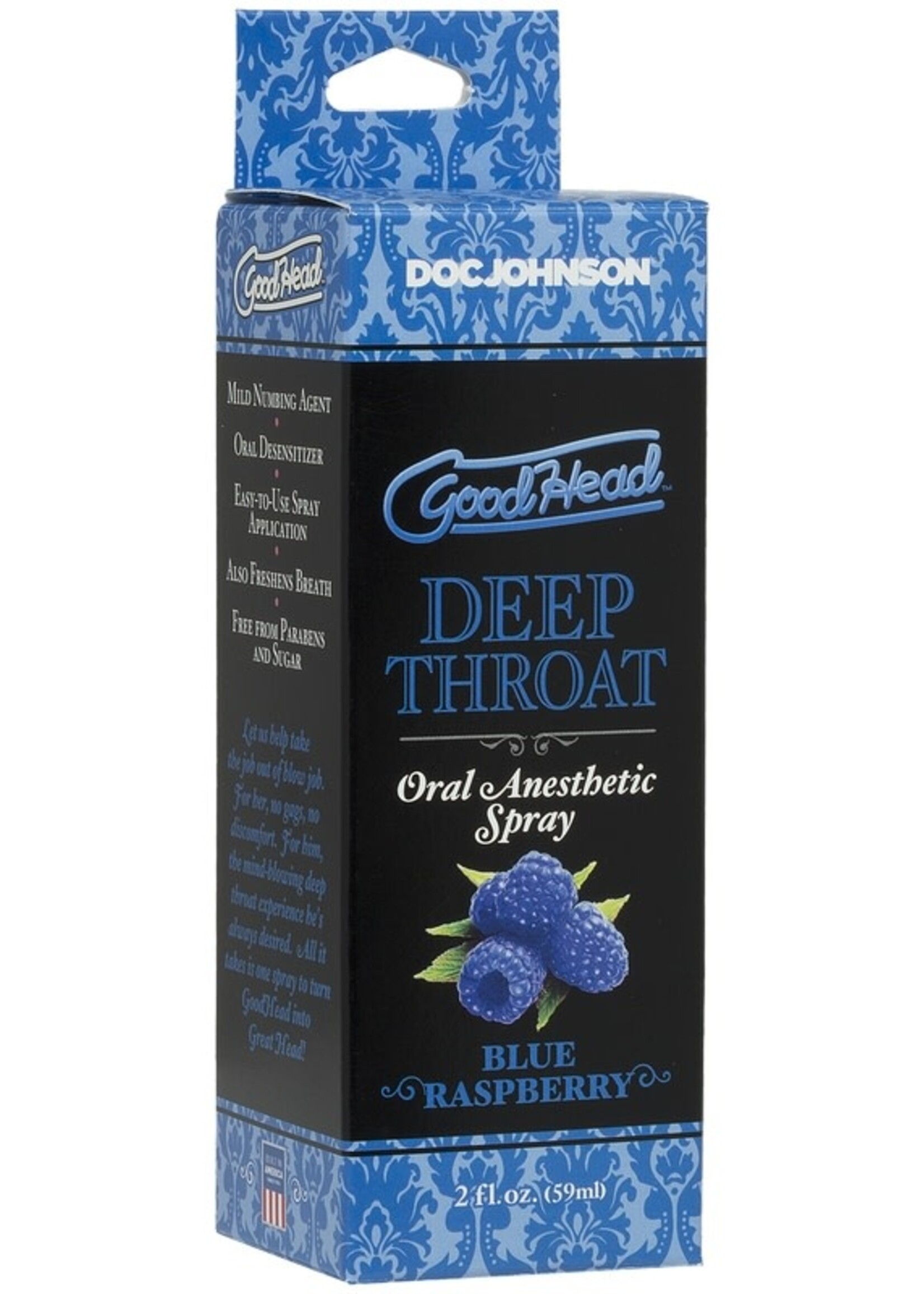 Doc Johnson GoodHead - Deep Throat Spray - Blue Raspberry - 2 oz