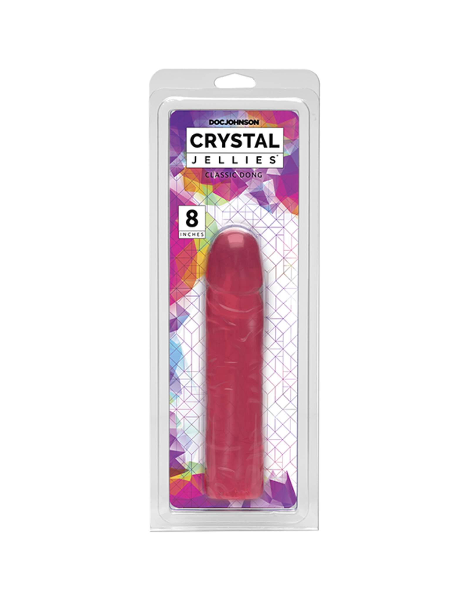 Doc Johnson Crystal Jellies - Classic  8" Dong - Pink