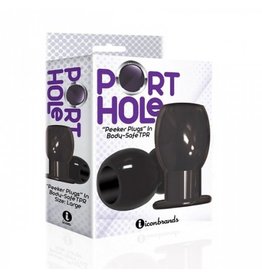 Icon Brands Port Holes Hollow Butt Plug - Black