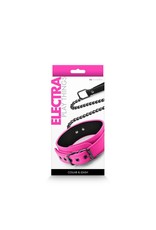 NS Novelties Electra Play Things - Collar & Leash (neon pink)