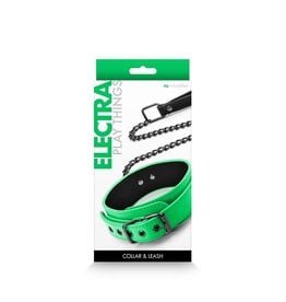 NS Novelties Electra Play Things - Collar & Leash (neon green)