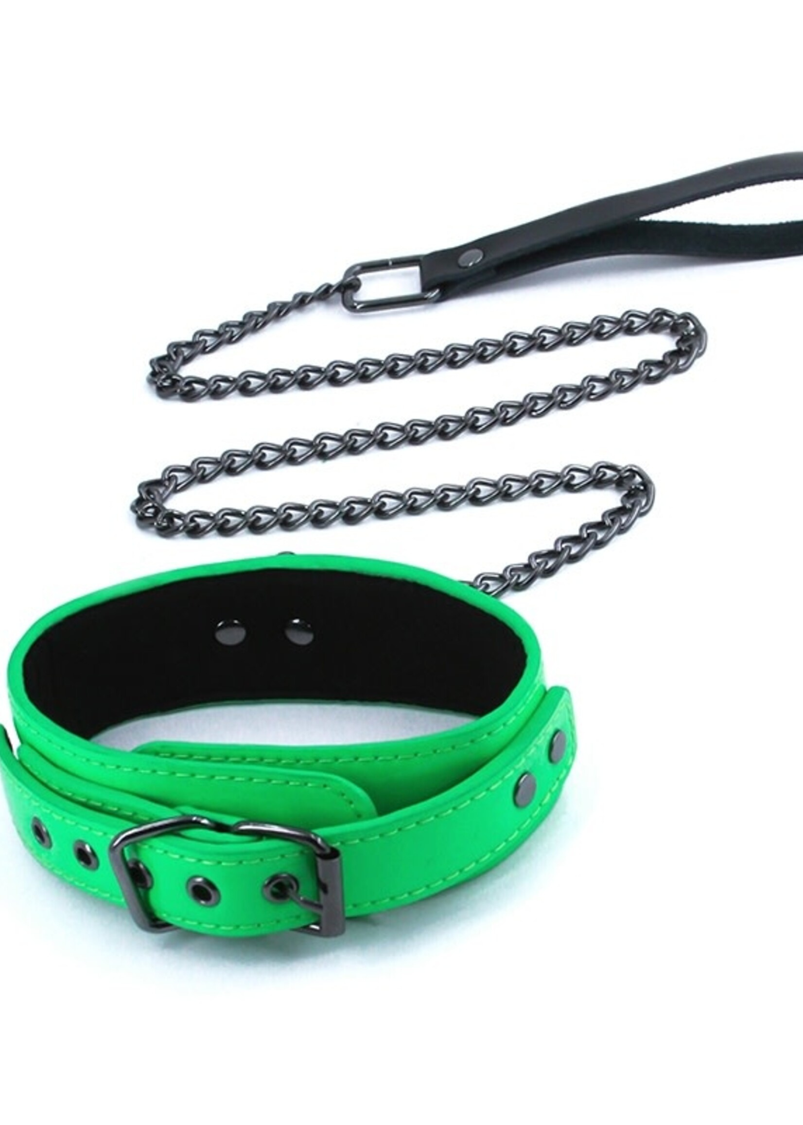 NS Novelties Electra Play Things - Collar & Leash (neon green)