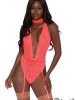 Dreamgirl Dreamgirl - Gartered Teddy OS (coral)
