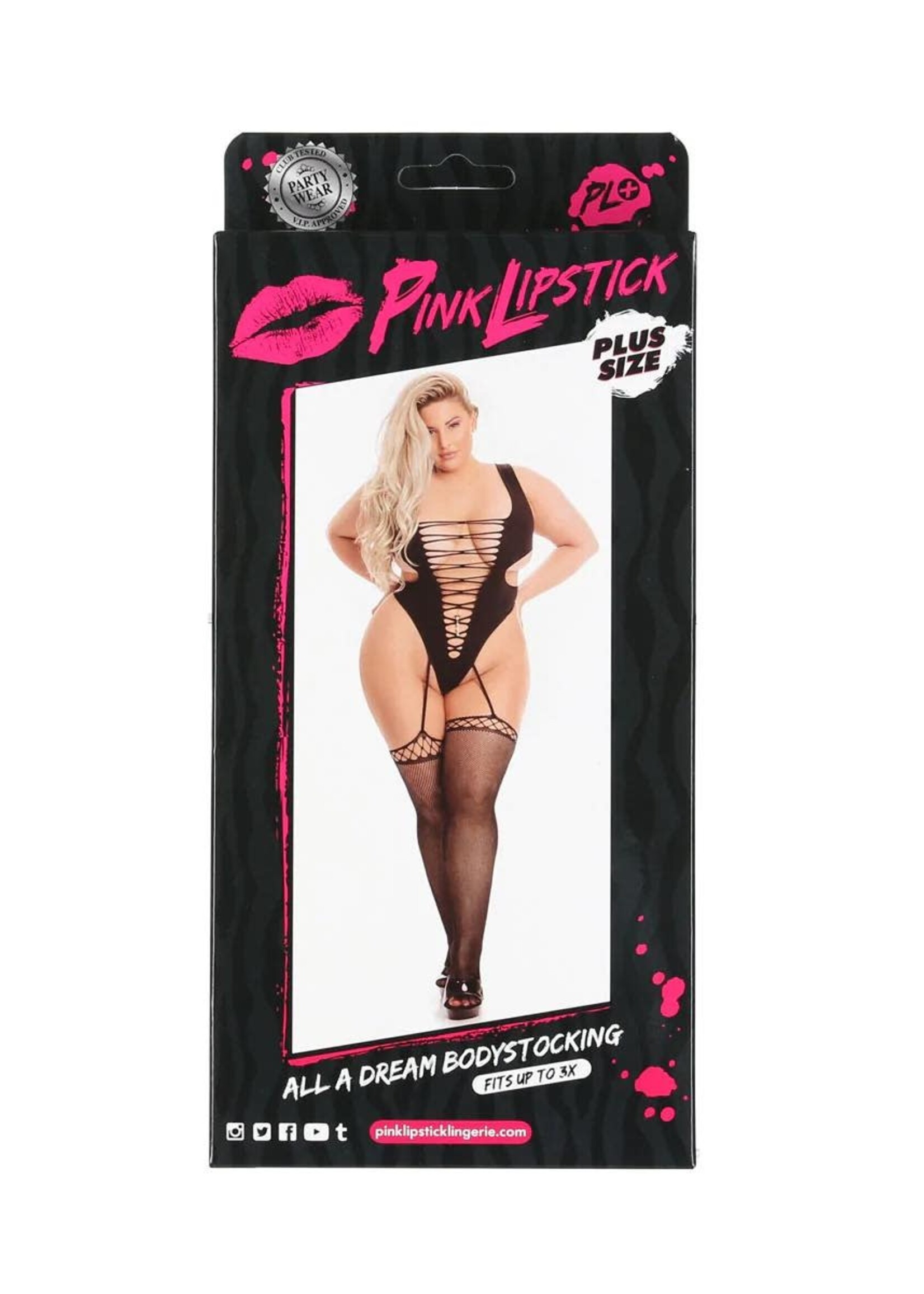 Pink Lipstick - All A Dream Bodystocking OSXL
