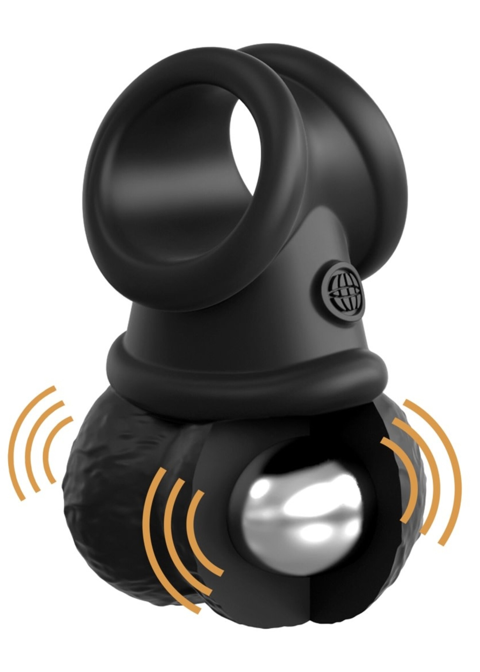 King Cock Elite - Vibrating Crown Jewels (black)