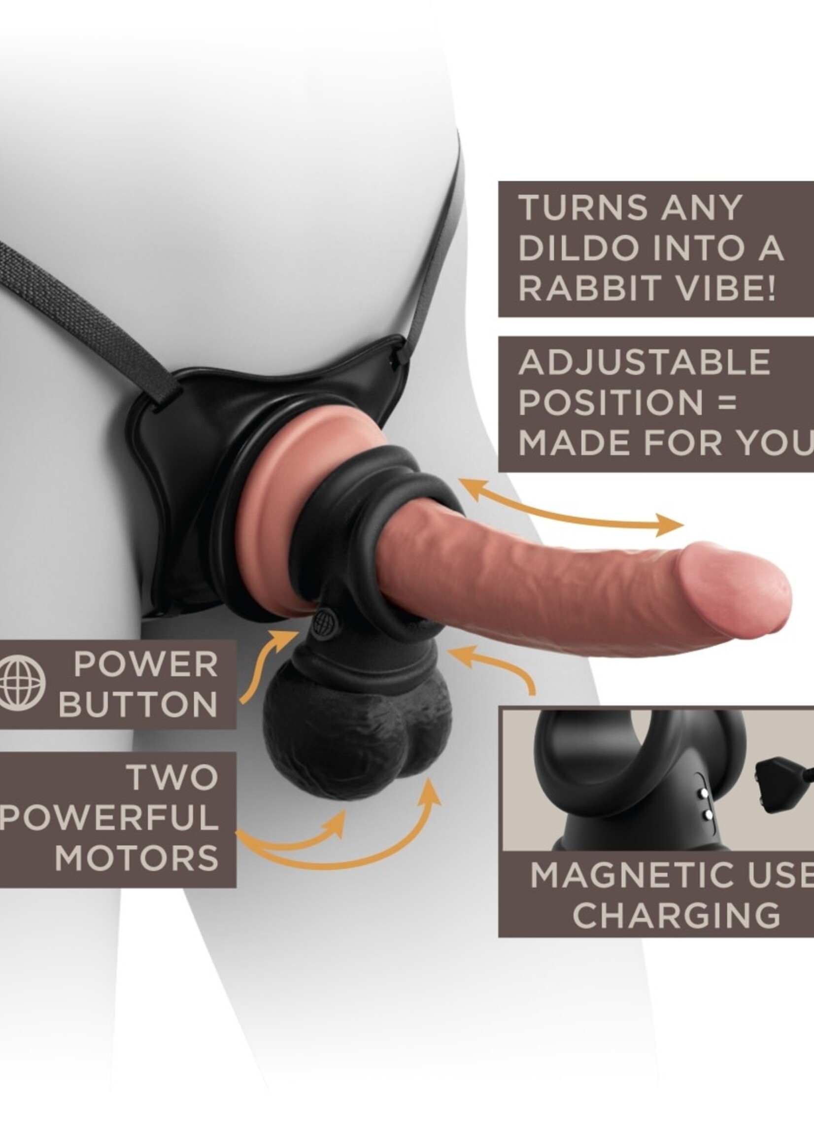 King Cock Elite - Vibrating Crown Jewels (black)