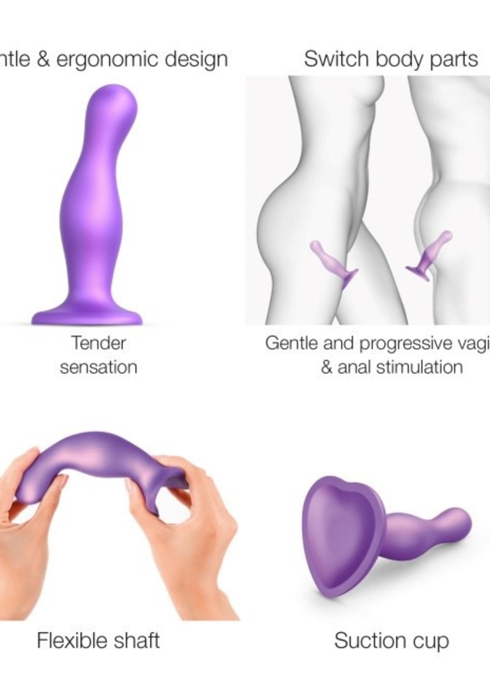 Strap-on-me by Lovely Planet StrapOnMe - Dildo Plug Curvy Size L (purple)