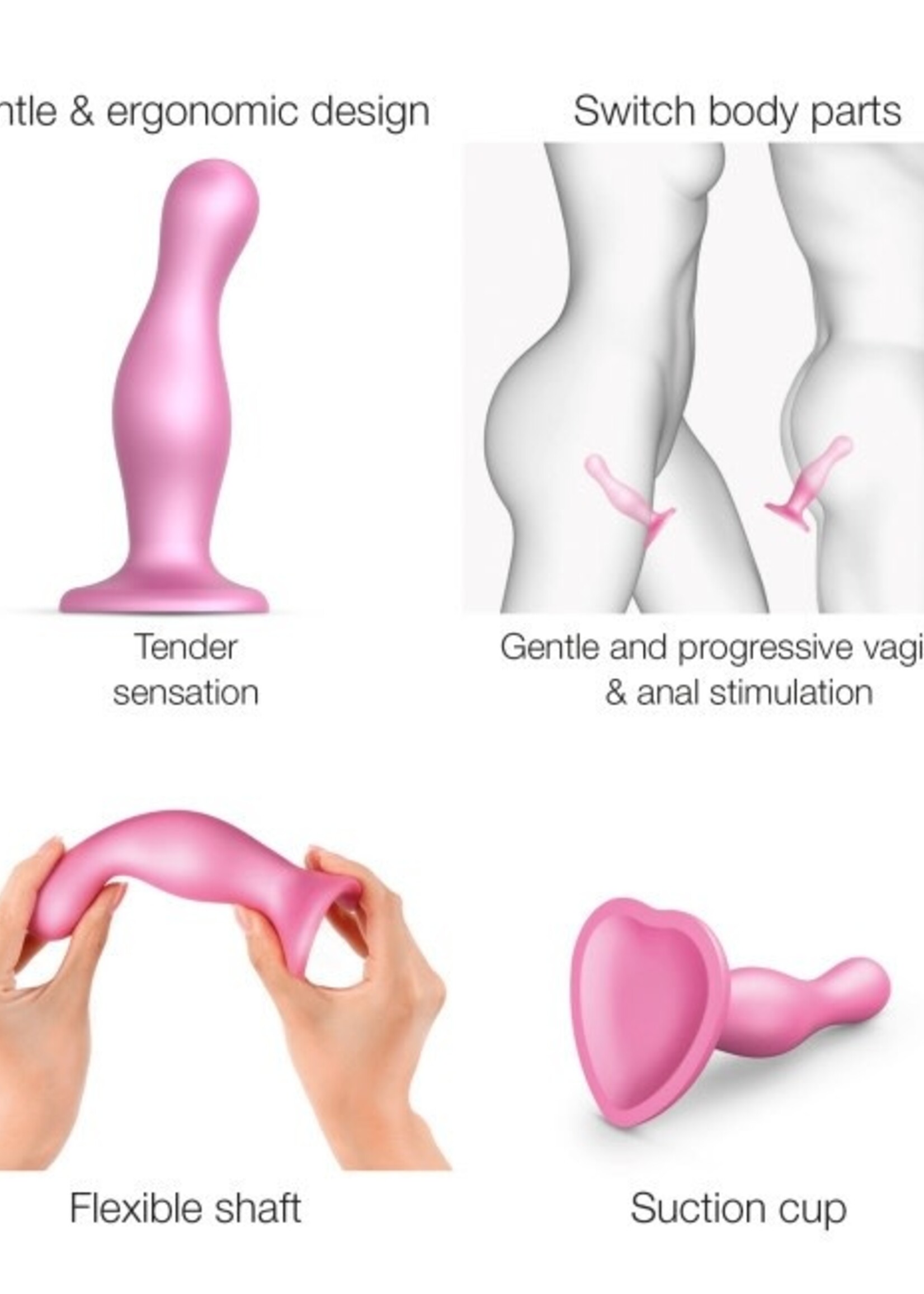 Strap-on-me by Lovely Planet StrapOnMe - Dildo Plug Curvy Size L (pink)
