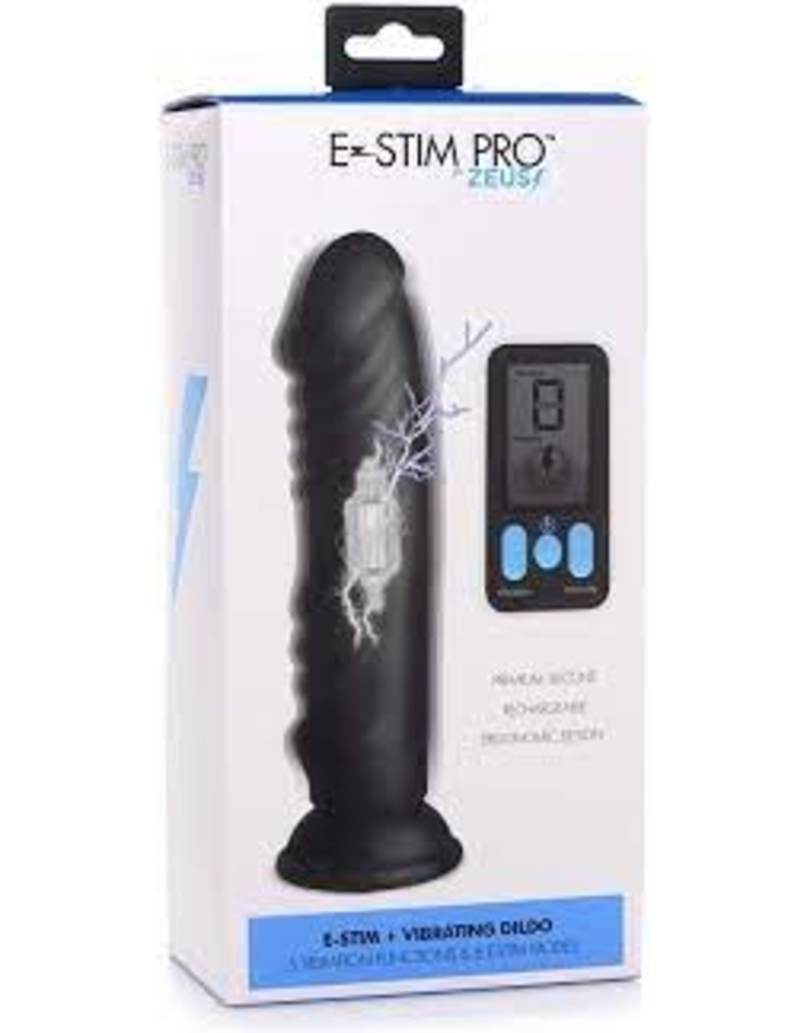 XR Brands E-Stim Pro Vibrating Dildo - Black