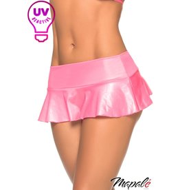 Mapale M/L Wet Look Ruffle Skirt (Pink)