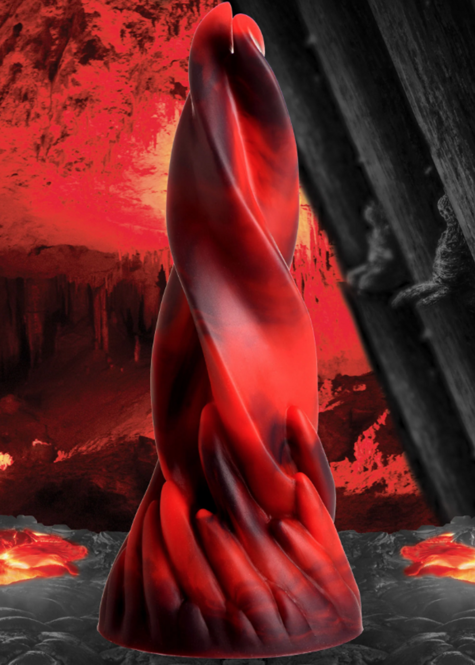 XR Brands Creature Cocks - Hell Kiss Twisted Tongues Silicone Dildo
