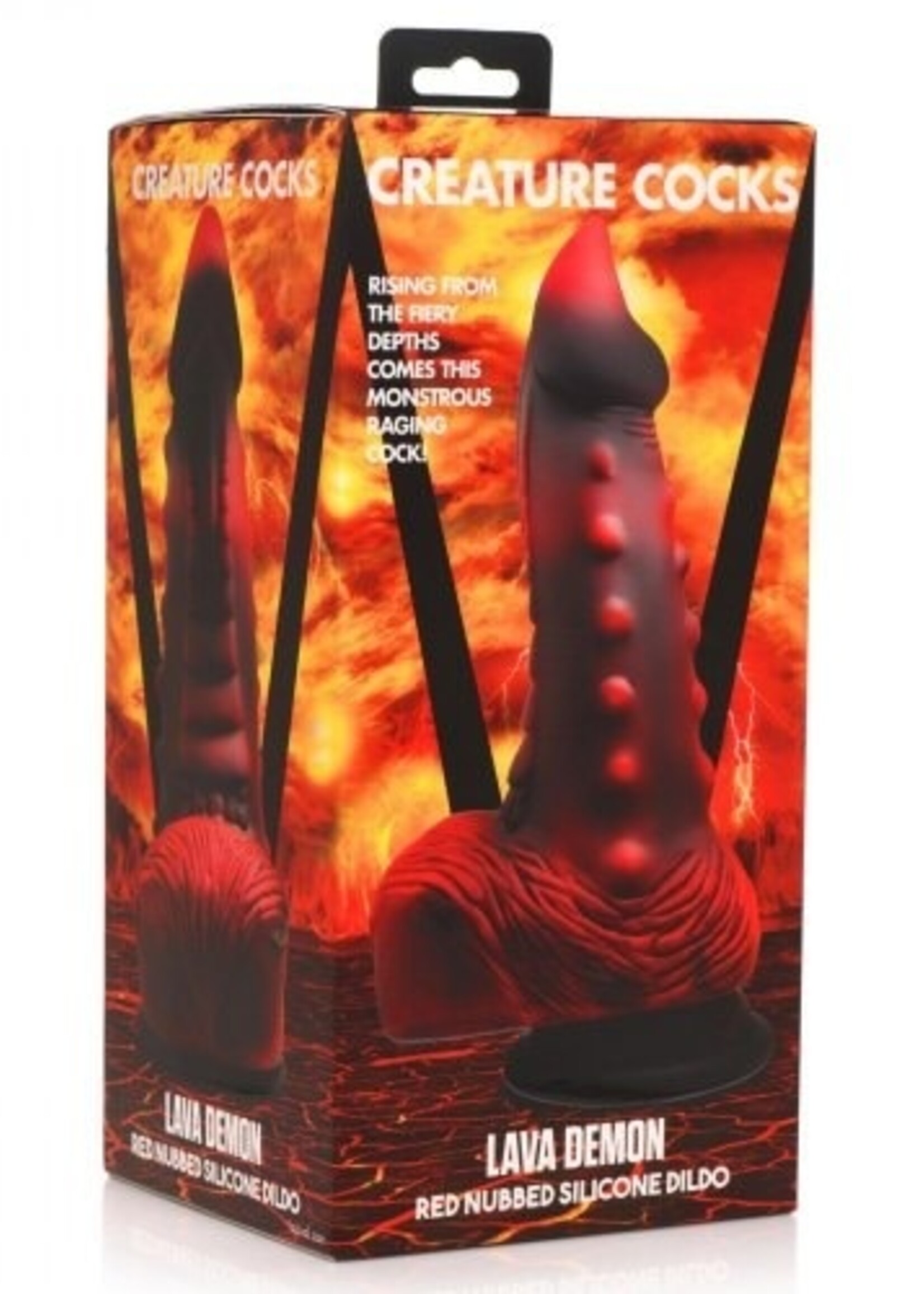 XR Brands Creature Cocks - Lava Demon Thick Nubbed Dildo