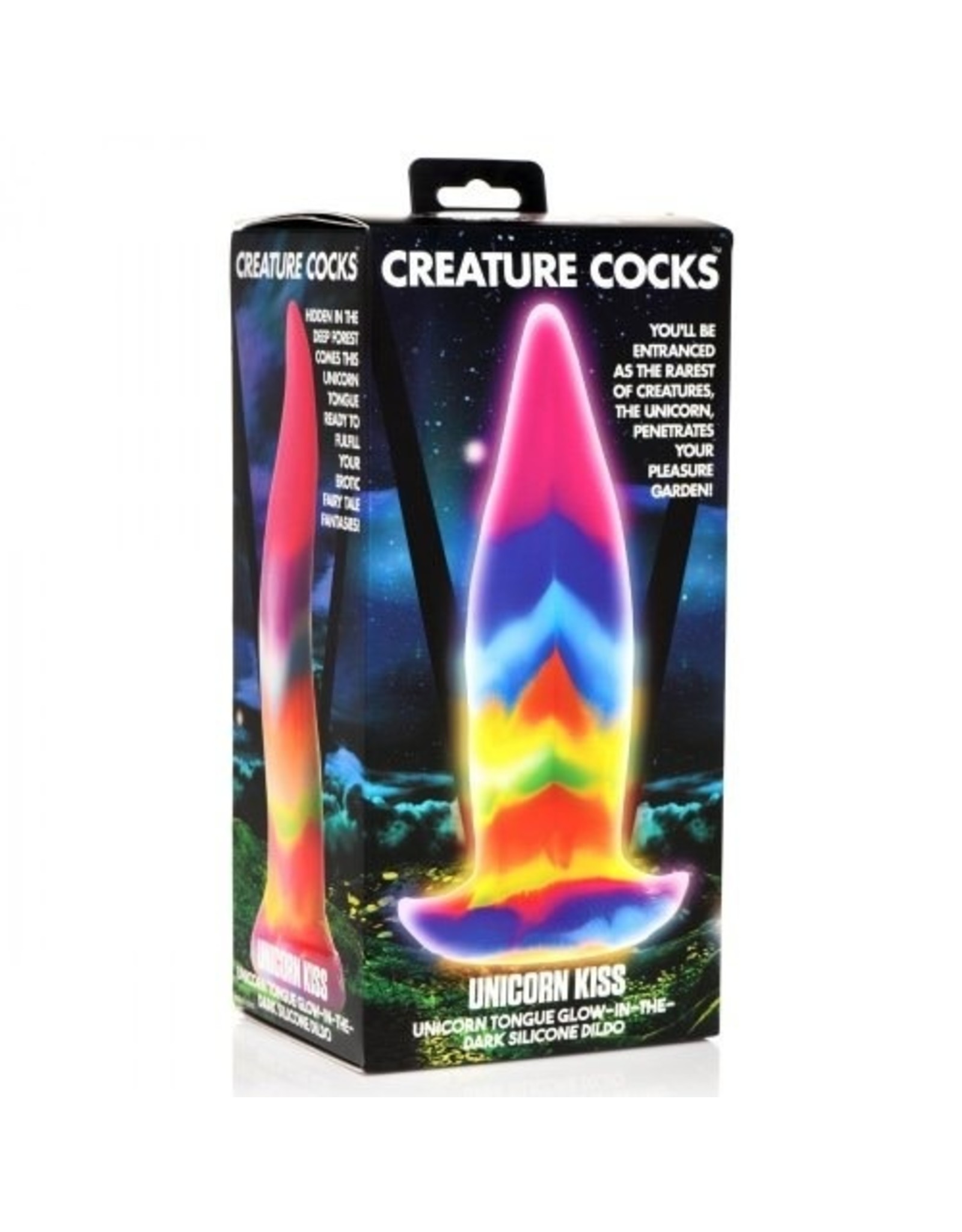 XR Brands Creature Cocks - Unicorn Kiss Tongue - Glow in the Dark Dildo