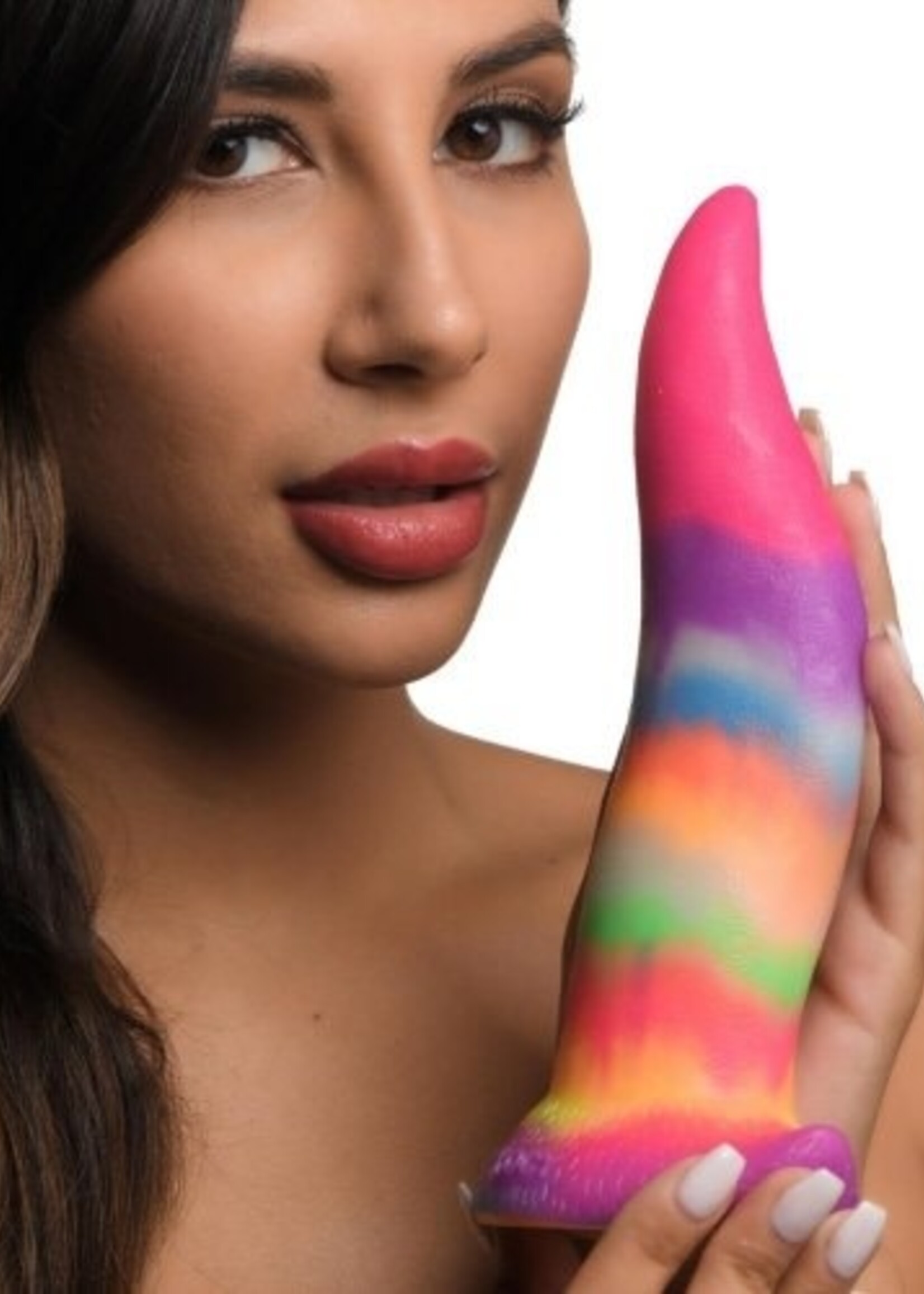 XR Brands Creature Cocks - Unicorn Kiss Tongue - Glow in the Dark Dildo