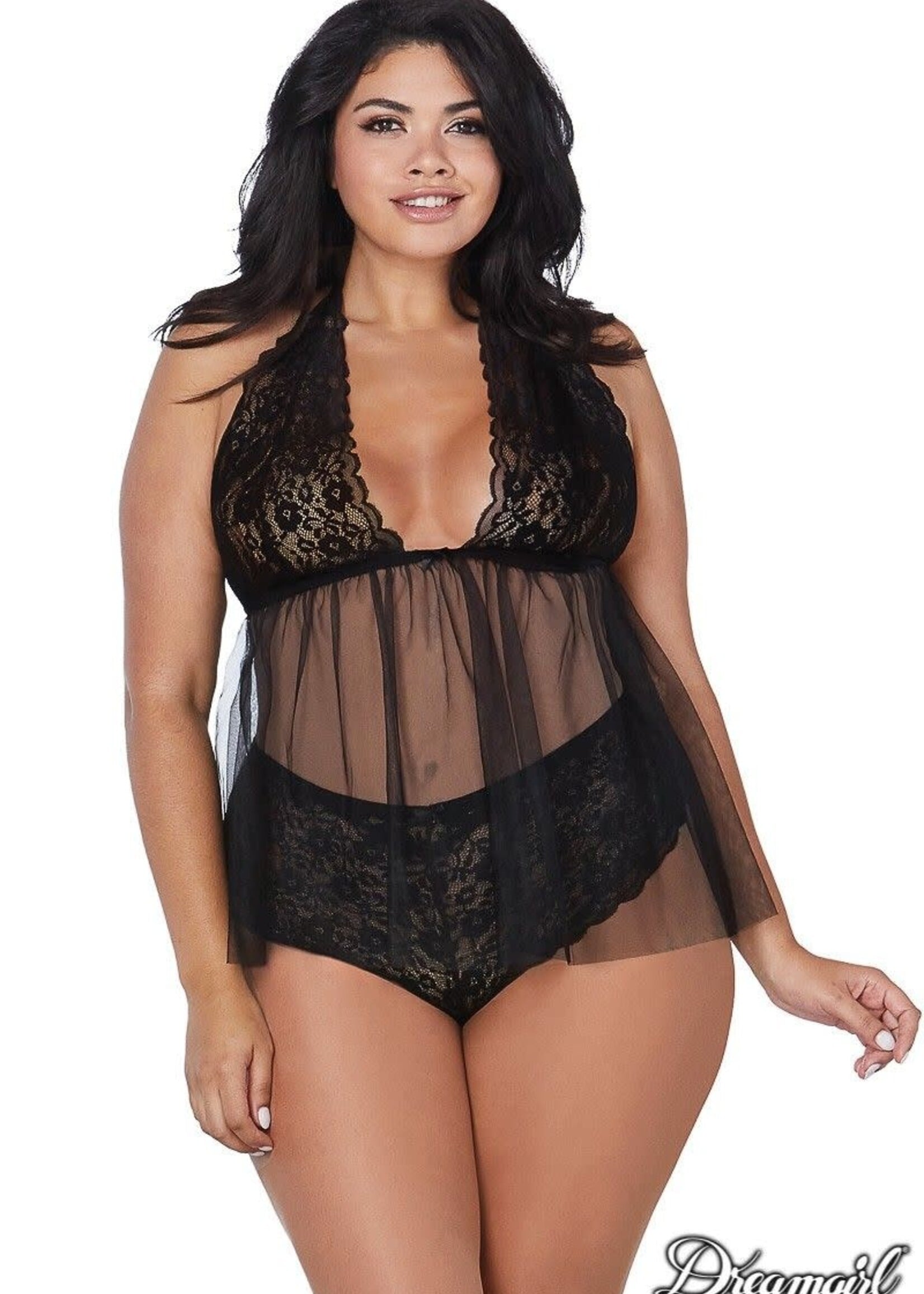 Dreamgirl Dreamgirl - Short Retro Babydoll - OS Queen - Black
